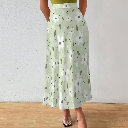 1 Piece Custom Casual Digital Printing Long Skirts