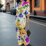 1 Piece Custom Casual Digital Printing V Neck Jumpsuits with Pockets