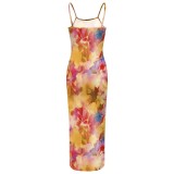1 Piece Custom Casual Digital Printing Straps Long Dresses