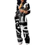 1 Piece Custom Casual Digital Printing V Neck Jumpsuits with Pockets