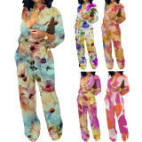 1 Piece Custom Casual Digital Printing V Neck Jumpsuits with Pockets