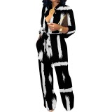 1 Piece Custom Casual Digital Printing V Neck Jumpsuits with Pockets