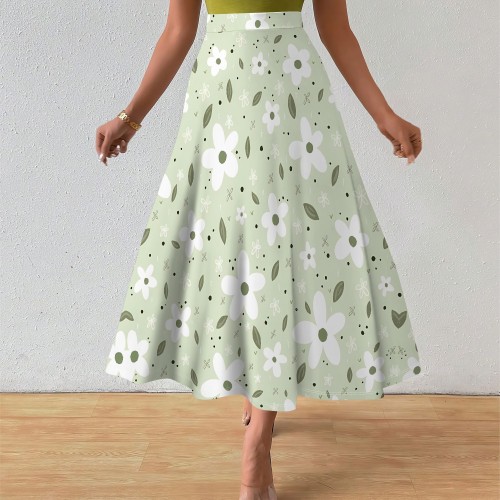 1 Piece Custom Casual Digital Printing Long Skirts