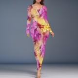 1 Piece Custom Casual Digital Printing Crew Neck Long Dresses