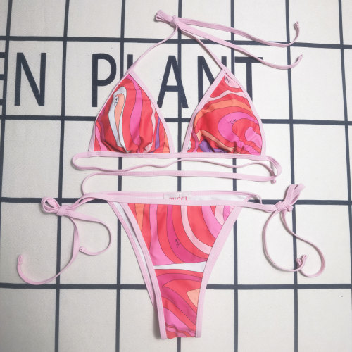 Summer Beach Padded Printed Halter 2 Piece Bikini Swimwear