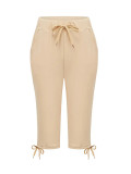 Women Capri Pants Cropped Drawstring Sweatpant Yoga Jogger Trousers with Pockets