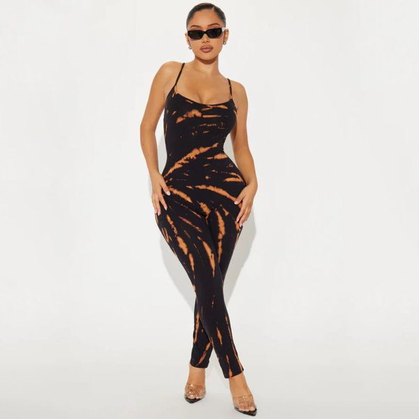 Sexy Straps Print Jumpsuit