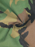 Casual Camouflage Print Multi-pocket Workwear Straight Trousers
