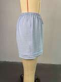 2025 Summer Fashion Lantern Sleeve Cardigan Jacket Wide Leg Shorts Casual Suit