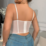 Plus Size Women Lace Embroidery Bustier Shapewear Lingerie Corset Tops