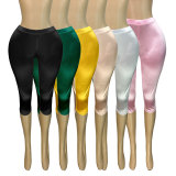 Stretch Satin Shiny Capri Pants