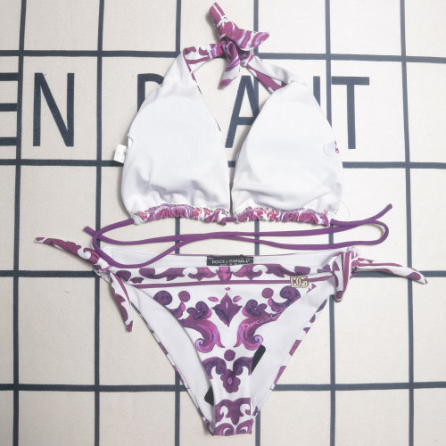 Summer Beach Padded Printed Straps Halter 2 Piece Bikini Swimwear