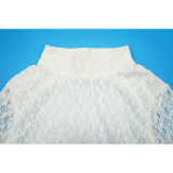 Sexy Lace Long Sleeve Ruffle Backless Romper