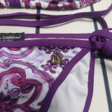 Summer Beach Padded Printed Straps Halter 2 Piece Bikini Swimwear