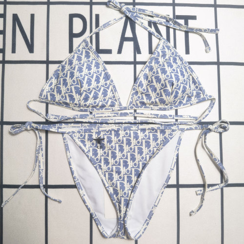 Summer Beach Padded Printed Straps Halter 2 Piece Bikini Swimwear