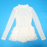Sexy Lace Long Sleeve Ruffle Backless Romper
