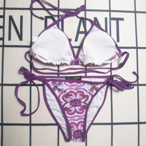 Summer Beach Padded Printed Straps Halter 2 Piece Bikini Swimwear