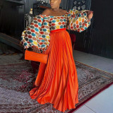 Imitation Silk Pleated Maxi Skirts