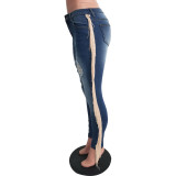 Women's Ripped Cut Out Destroyed Frayed Tassels Distressed Denim Jeans