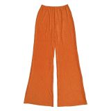 Women Casual Halter Backless Top and Wide-leg Pants Two-piece Set