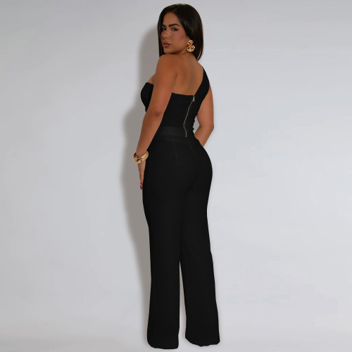 Women sleeveless top trousers two-piece set