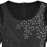 Elegant Slim-Fit Beads Embellished Bodycon Evening Dress