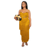Sexy Fashion Sling Tassels Long Dresses