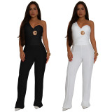 Women sleeveless top trousers two-piece set