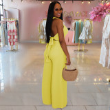 Summer 2 Piece Outfits Dressy Halter V Neck Crop Tops Blazer Vest Pants Sets
