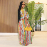 Vibrant Striped Two-Piece