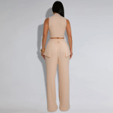 Women's Loose Casual Turtleneck Top and Pants Two-piece Set