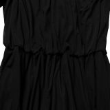 Casual Pleated Solid Color Long Sleeve Short Rompers