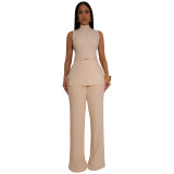 Women's Loose Casual Turtleneck Top and Pants Two-piece Set