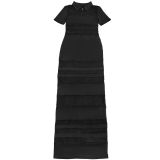 Sexy See-Through Mesh Turndown Collar Long Dresses