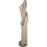 Summer 2 Piece Outfits Dressy Halter V Neck Crop Tops Blazer Vest Pants Sets