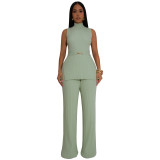 Women's Loose Casual Turtleneck Top and Pants Two-piece Set