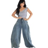 Casual Jeans Drawstring Loose Straight Pants
