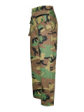 Casual Camouflage Print Multi-pocket Cargo Straight-leg Trousers