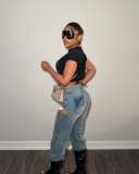 Women's Baggy Cutout Cargo Denim Pants High Waisted Hollow Out Y2K Jeans