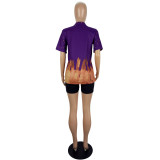 Fashion Printed Short Sleeve Sportswear Short Set