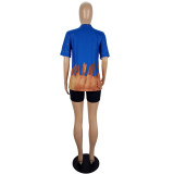 Fashion Printed Short Sleeve Sportswear Short Set