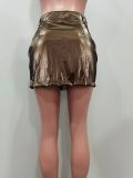Street Solid Color Pocket Zipper Straight Patchwork Bottoms