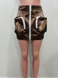 Street Solid Color Pocket Zipper Straight Patchwork Bottoms