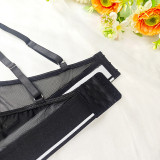 Black Cutout Halter Neck Bra