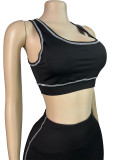 3-Piece Set Tank Top Zipper Thumb-Clutch Long Sleeves and Skinny Pants