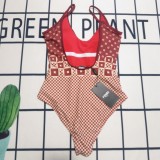 Summer Beach Padded Printed Straps Playsuit Swimsuit