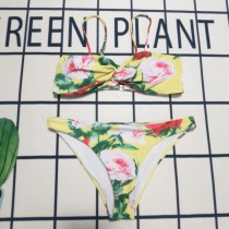 Summer Beach Padded Printed Straps Two Piece Bikini Swimwear