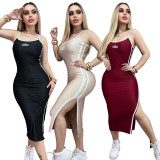Casual Embroidered Straps Mid Dresses