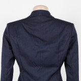 Elegant Lapel Trousers Two-piece Women Suits(Blazer+Pants)