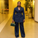 Elegant Lapel Trousers Two-piece Women Suits(Blazer+Pants)